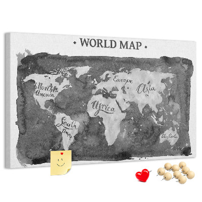 Cork display board Retro world map