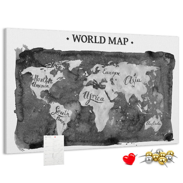 Cork display board Retro world map