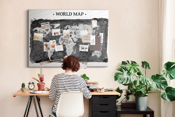 Cork display board Retro world map