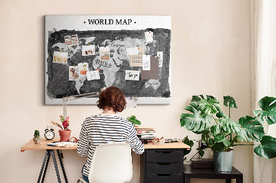 Cork display board Retro world map