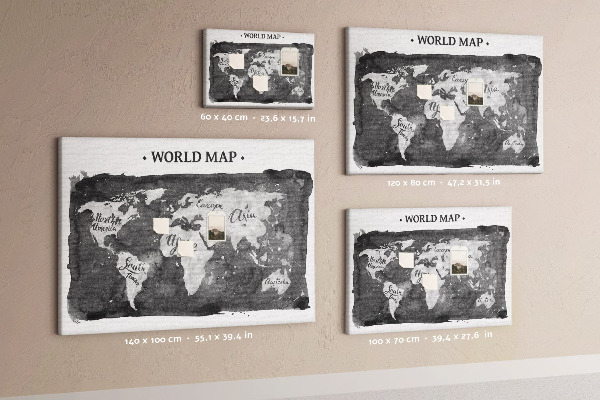 Cork display board Retro world map