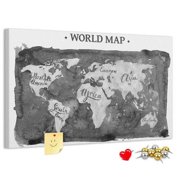 Cork display board Retro world map