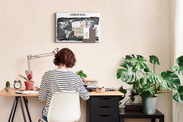 Cork display board Retro world map