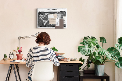 Cork display board Retro world map