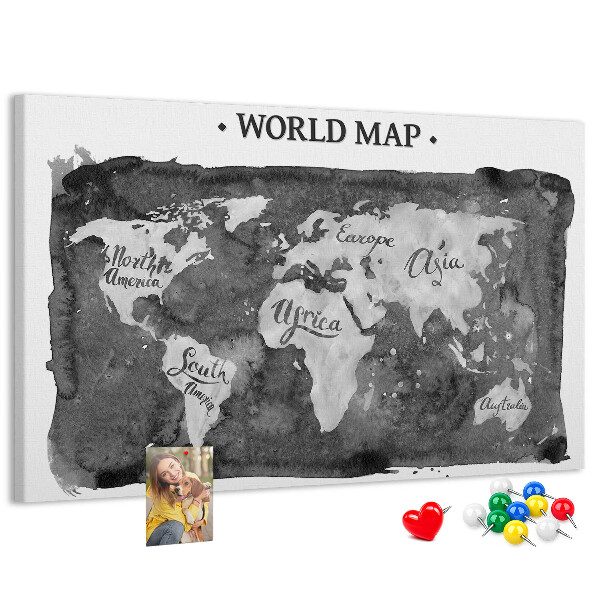 Cork display board Retro world map