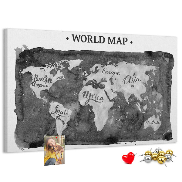 Cork display board Retro world map