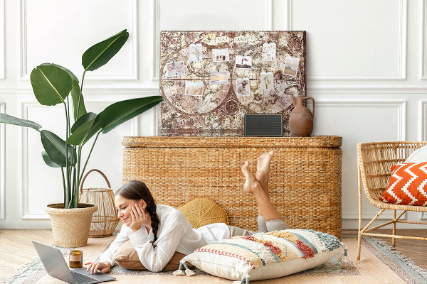 Cork memo board Antique atlas map