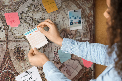 Cork memo board Antique atlas map