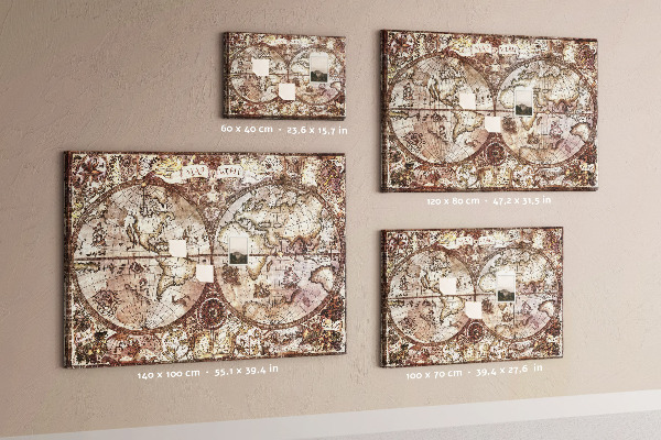 Cork memo board Antique atlas map