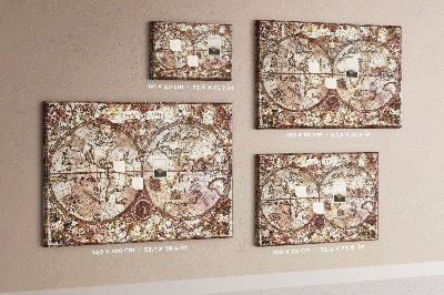 Cork memo board Antique atlas map