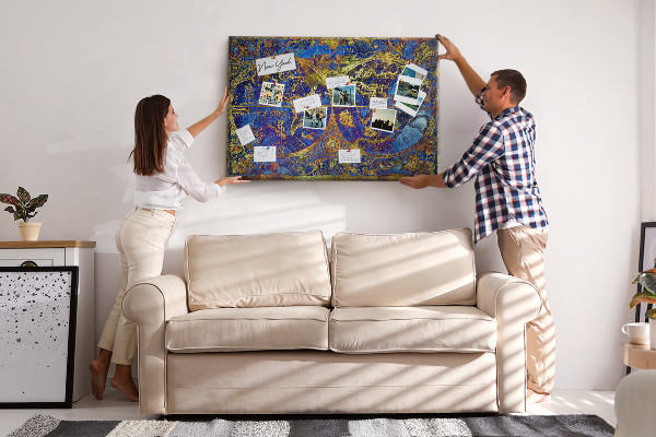 Cork board Atlas map