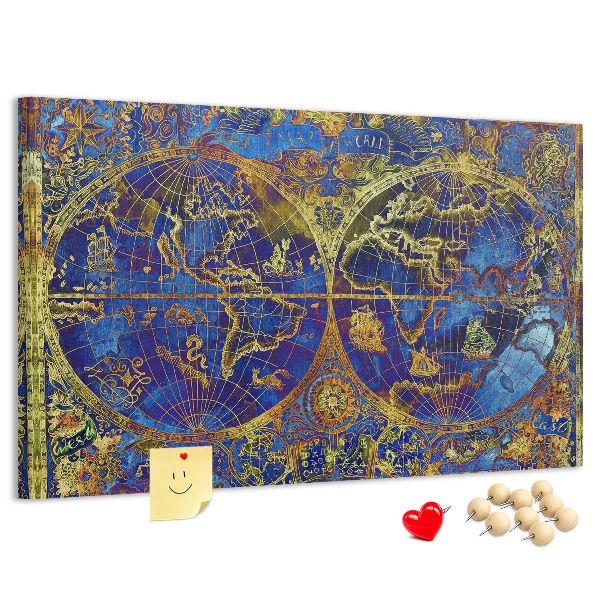 Cork board Atlas map