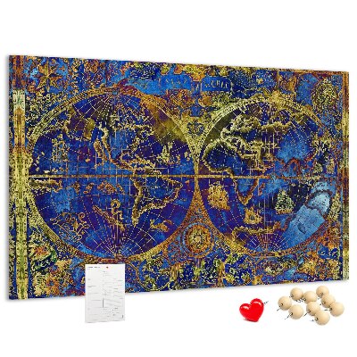 Cork board Atlas map