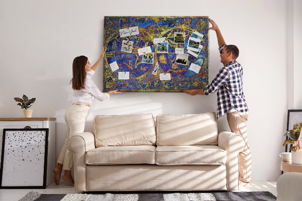 Cork board Atlas map