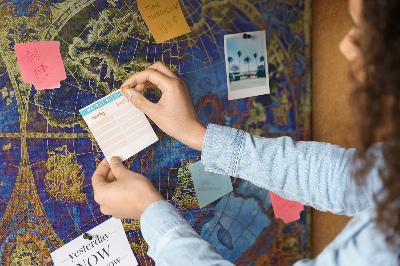 Cork board Atlas map