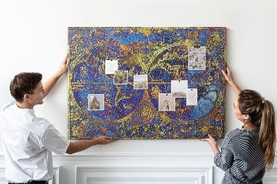 Cork board Atlas map
