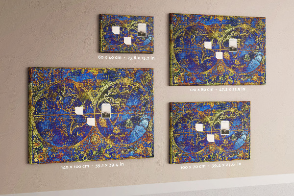 Cork board Atlas map