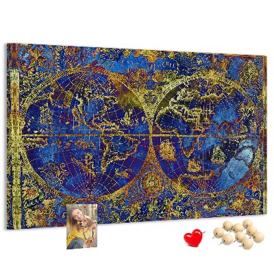 Cork board Atlas map
