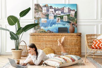 Cork display board Mountain landscape