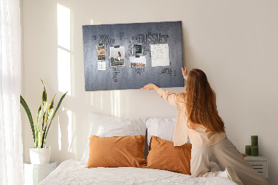 Cork board World map made of typography