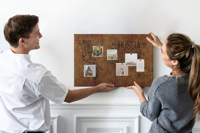 Cork display board Country names map