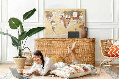 Cork board Vintage world map