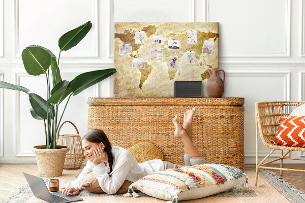 Cork display board Old world map
