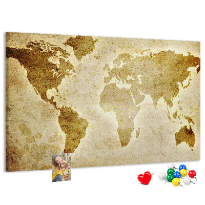 Cork display board Old world map