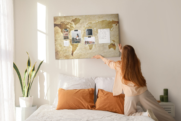 Cork display board Old world map