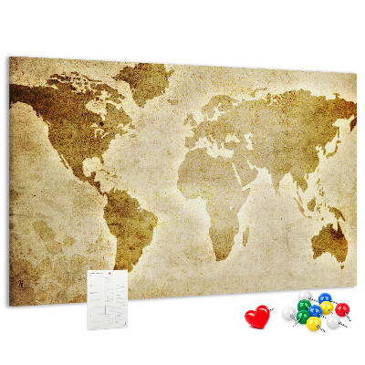 Cork display board Old world map