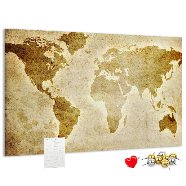 Cork display board Old world map