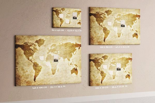 Cork display board Old world map