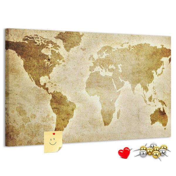 Cork display board Old world map