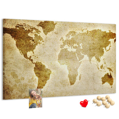 Cork display board Old world map