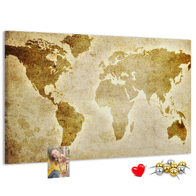 Cork display board Old world map