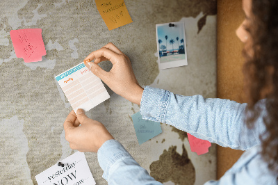 Cork memo board World map
