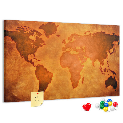 Cork board Large world map