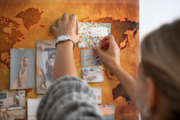 Cork board Large world map
