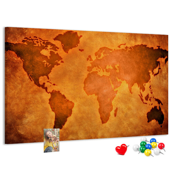 Cork board Large world map