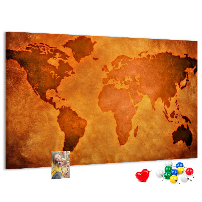 Cork board Large world map