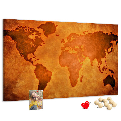 Cork board Large world map