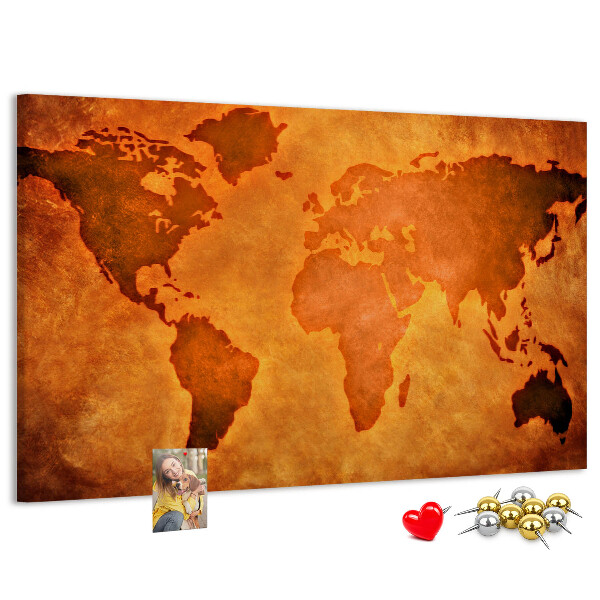 Cork board Large world map