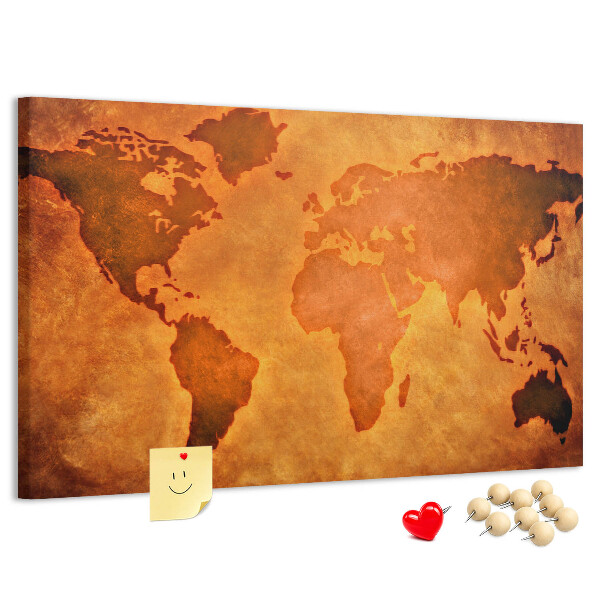 Cork board Large world map