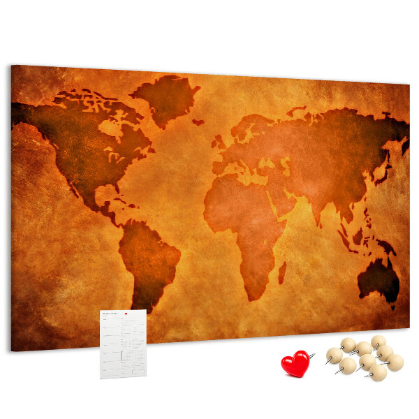 Cork board Large world map