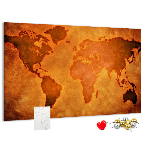 Cork board Large world map