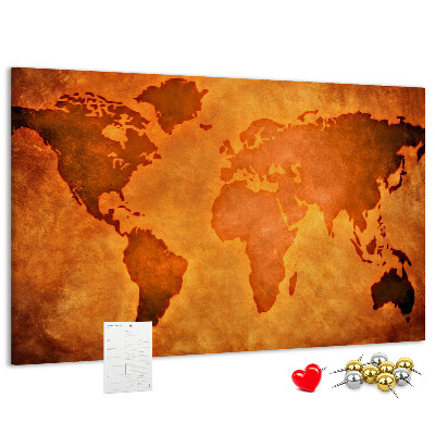 Cork board Large world map