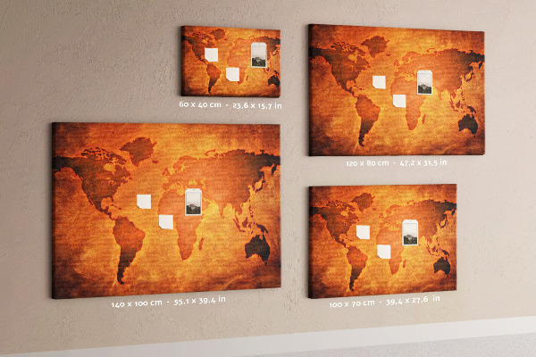 Cork board Large world map