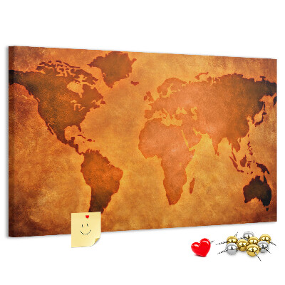 Cork board Large world map