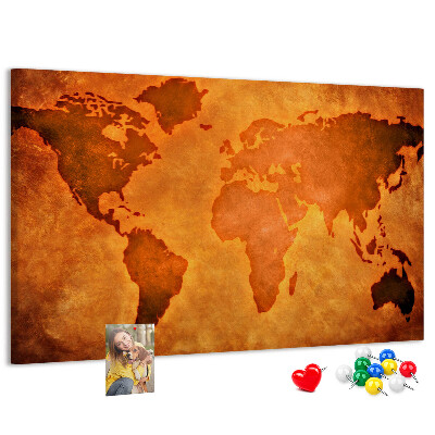Cork board Large world map