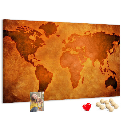 Cork board Large world map